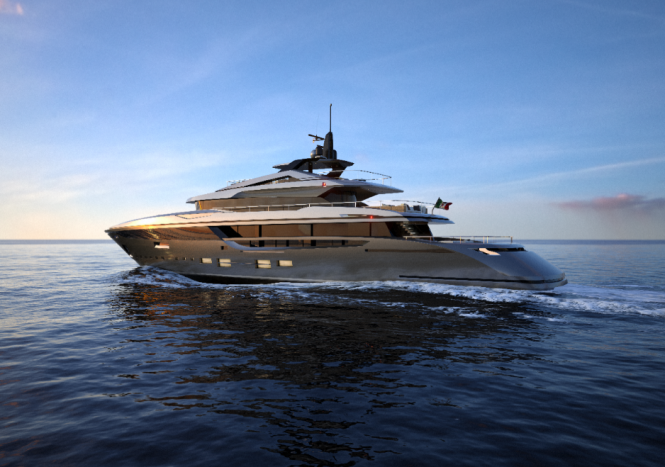 M50 yacht designed by Hot Lab in construction at Mondo Marine