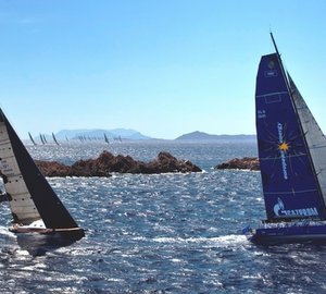 Esimit Europa 2 superyacht racing in the 2012 Maxi Yacht Rolex Cup