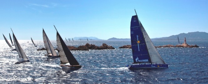 100ft sailing yacht Esimit Europa 2 competing in Porto Cervo, Sardinia© Luca Butto'