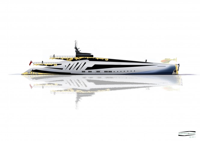 100m motor yacht Duel design by Alex McDiarmid