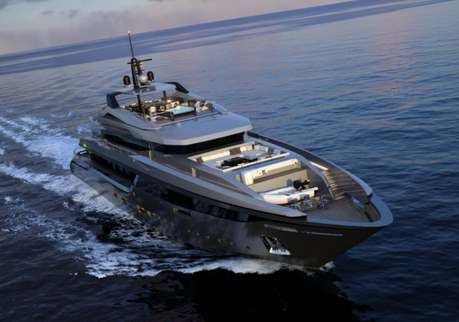 Elegant and striking luxury yacht M50 by Mondo Marine designed by Hot Lab