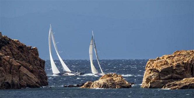 Charter yacht Highland Breeze and Berenice Bis yacht match racing during the short coastal race - Photo by Rolex Carlo Borlenghi