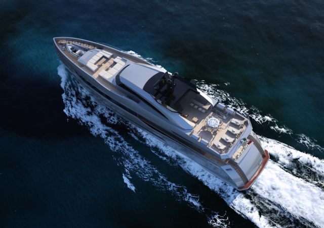 Columbus 40M Sport Hybrid yacht - view from above