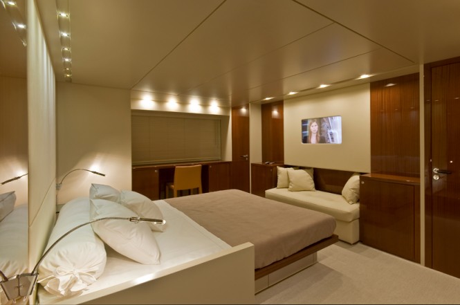 Comfortable cabins aboard superyacht Amer 92