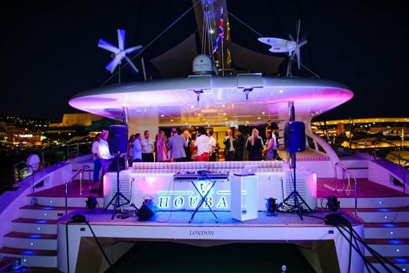 Lech Walesa aboard the Sunreef 82 DD superyacht HOUBARA