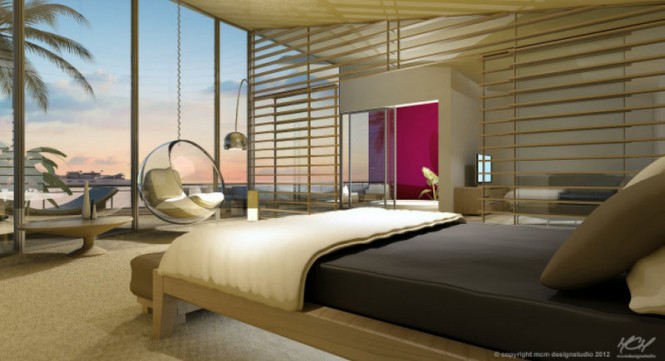 Luxurious cabins aboard Island(E)motion yacht concept