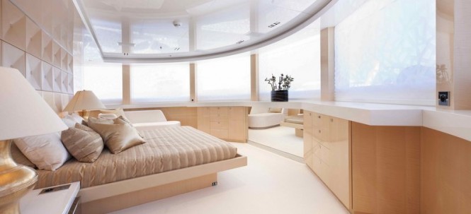 Luxurious cabins aboard superyacht La Pellegrina