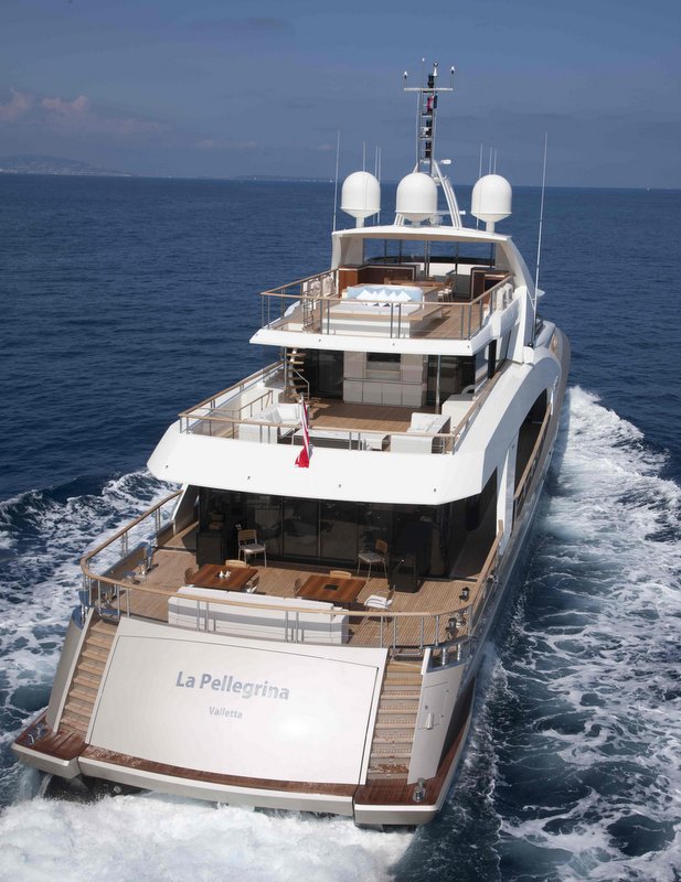 Luxury yacht La Pellegrina - rear view