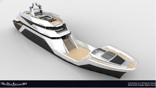 Luxury yacht ReSeadence 50 concept - view from above