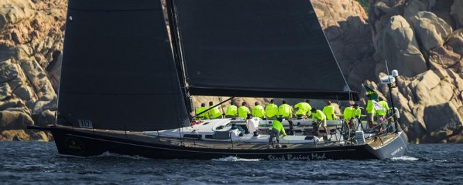 Luxury yacht Stark Raving Mad, winner of the coastal race in the first day of racing - Photo by RolexCarlo Borlenghi