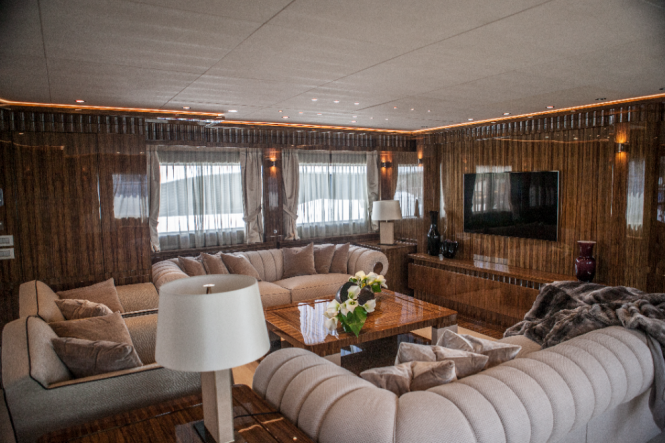 Main Deck Saloon aboard luxury yacht OKKO - Image courtesy of Mondo Marine