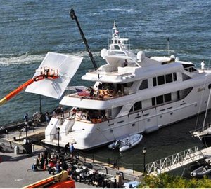 Motor yacht Lady M, Martin Scorcese & Leonardo DiCaprio at Dennis Conner's North Cove