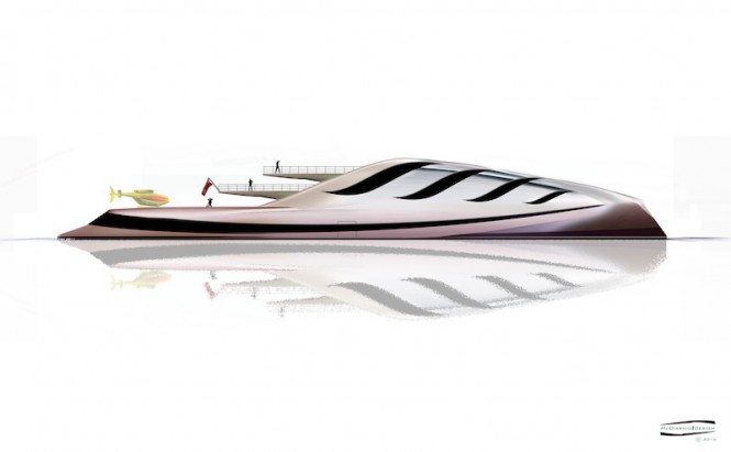 Alex McDiarmid Design Project PENNA - a 100m super yacht