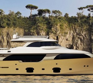 Custom Line in Cannes with superyachts Navetta 26 Crescendo, Navetta 33 Crescendo and Custom Line 100' on display