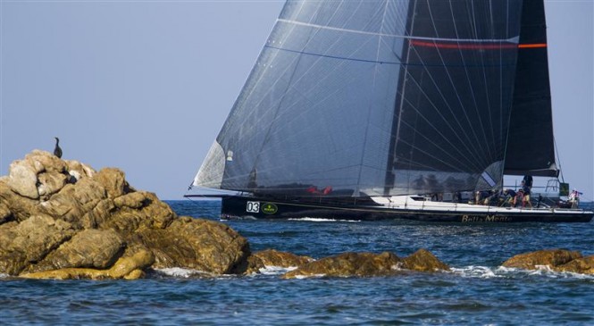 Sailing yacht Bella Mente enjoys the scenic spot for racing - Photo by RolexCarlo Borleghi