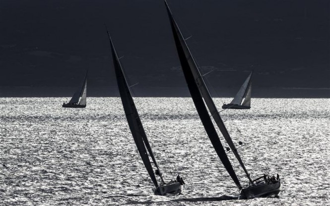 The Swan fleet enjoyed good sailing conditions during the third day of racing in Costa Smeralda - Photo by RolexCarlo Borlenghi