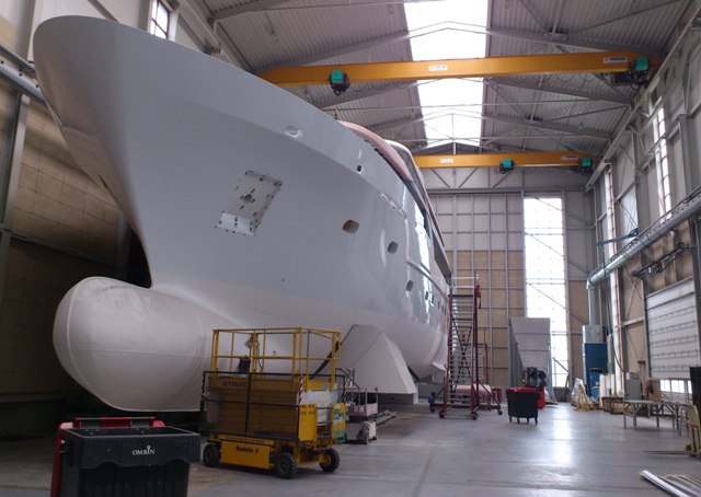 44m luxury motor yacht BN 141 in build at Bloemsma van Breemen