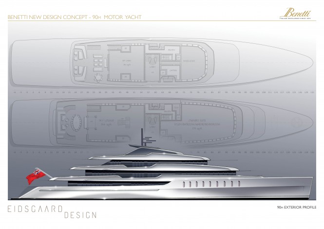 90m Eidsgaard Design yacht concept for Benetti Innovation Project