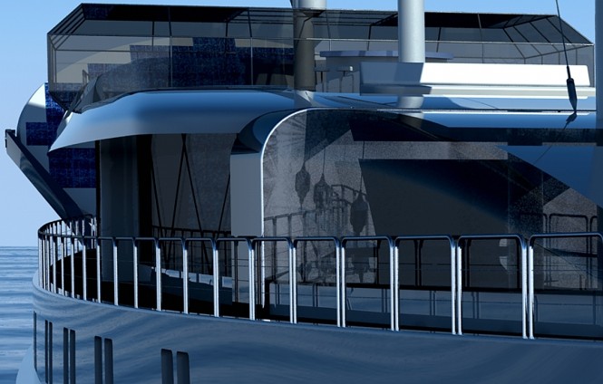 90m sailing yacht 'Sail Cruise Vessel' - superstructure detail