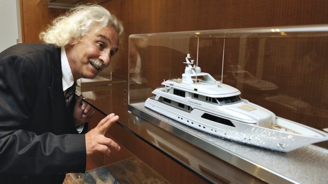 A closer look at a Feadship yacht model by Albert Einstein