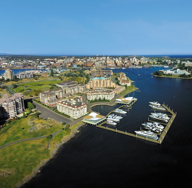 Aerial view of the Victoria International Marina