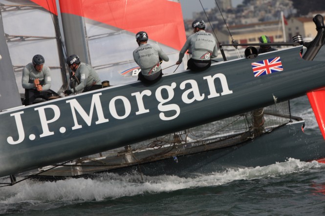 Ben Ainslie's J.P.Morgan team competing on Day 3
