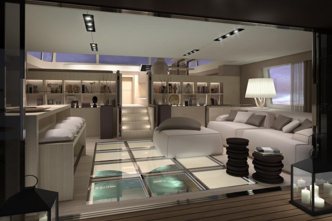 Christian Grande designed yacht Picchio Boat - Salon