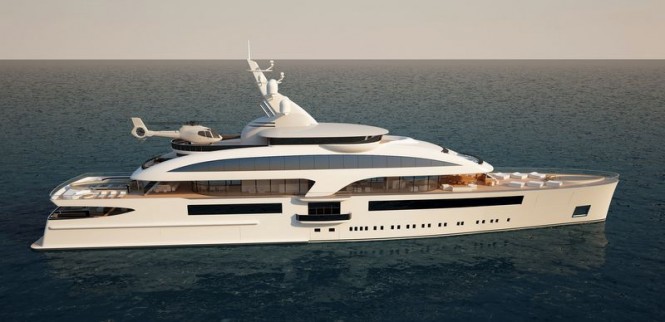 Cloud 90 yacht project - side view