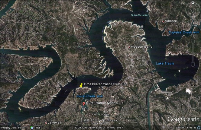 Crosswater Yacht Club and Hurst Harbor Marina Map