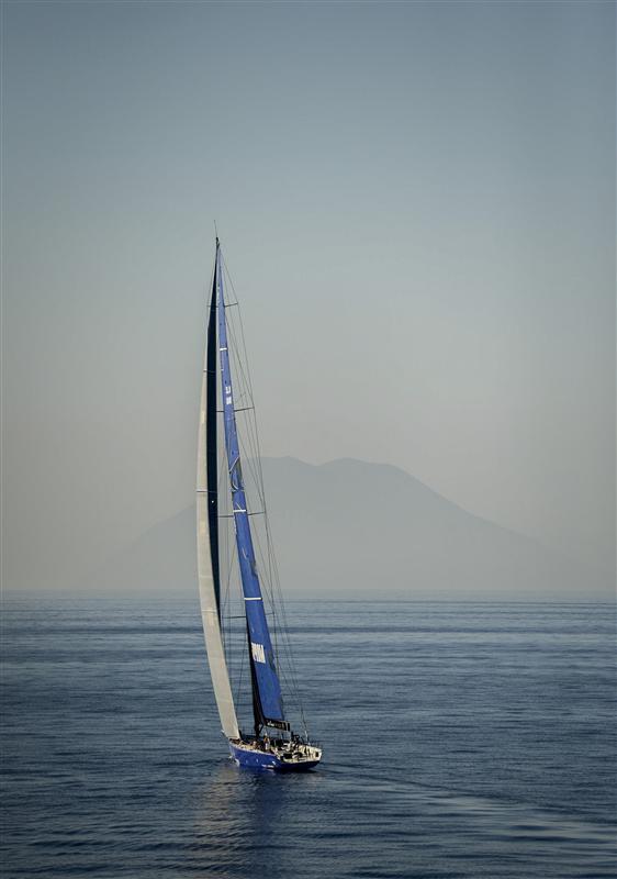 Esimit Europa 2 superyacht heads slowly to Stromboli - Photo by Rolex Kurt Arrigo