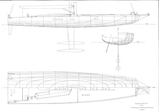 Figure 2- Sailing Yacht WallyCento, lines, sections, profile and half-deck