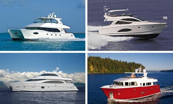 Four luxury yachts by Horizon currently on display at the 2012 FLIBS