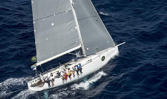 Hi Fidelity yacht sailing to win the 2012 Rolex Middle Sea Race - Photo by Rolex Kurt Arrigo