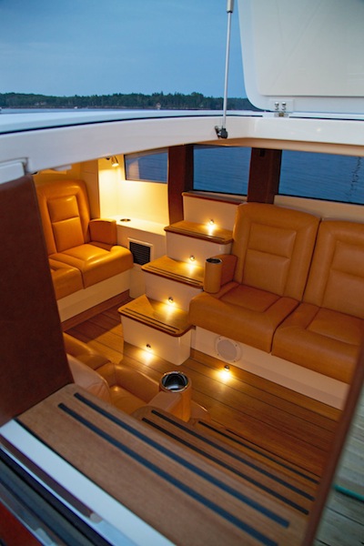 Interior at night  - Hodgdon Hull 413 Yacht Tender