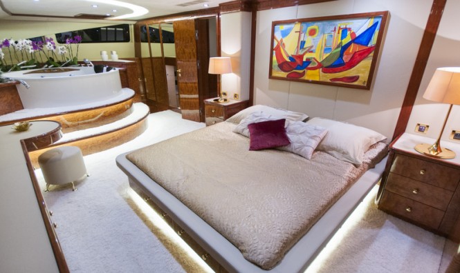 Luxurious cabins aboard superyacht HOUBARA