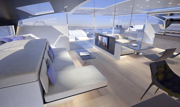 Luxurious interior aboard High Performance Yacht SIG80