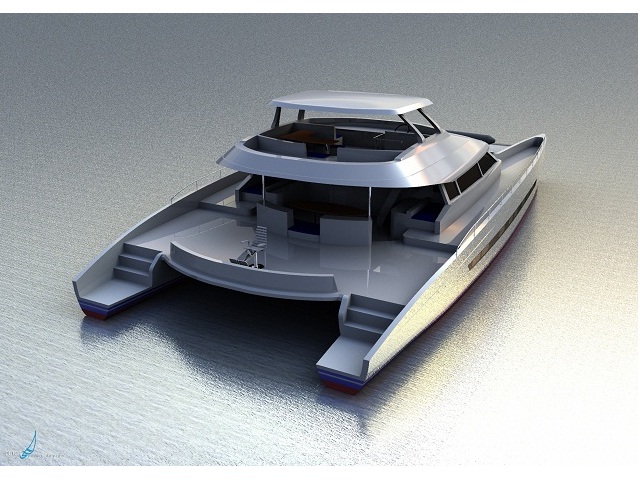 Luxury catamaran yacht Quo Vadis - rear view