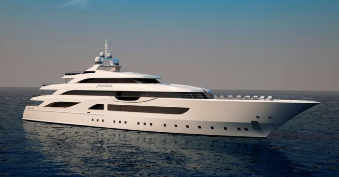 Luxury motor yacht Principessa 72 project designed by Marco Casali