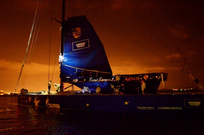 Luxury sailing yacht Esimit Europa 2 at the Start Trieste - Valletta Luxury sailing yacht Esimit Europa 2 at the Start Trieste - Valletta
