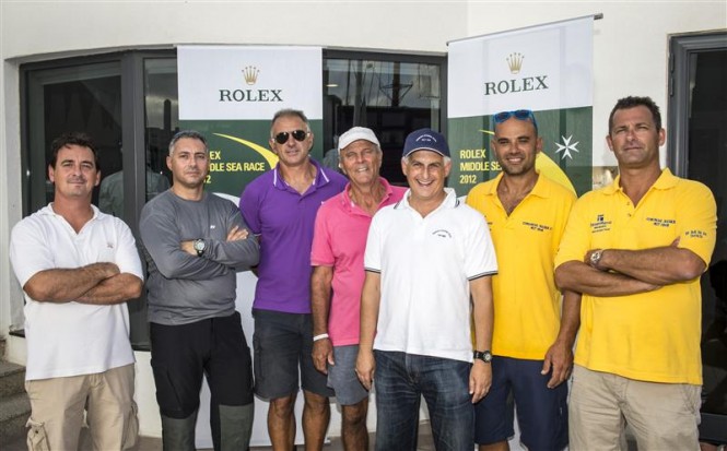 Maltese skippers and owners at the Royal Malta Yacht Club - photo by Rolex Kurt Arrigo