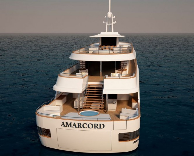 Marco Casali designed yacht Amarcord - rear view
