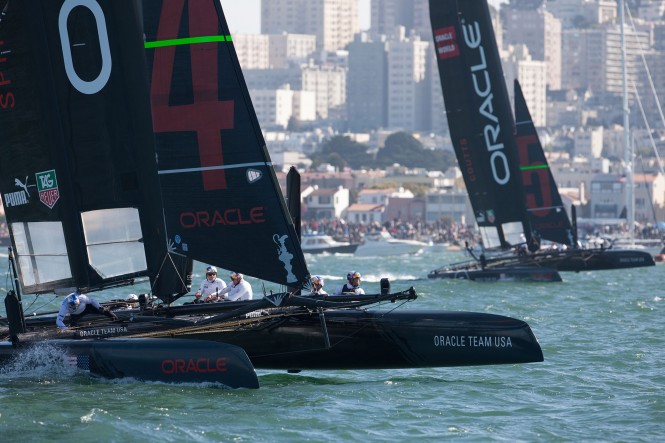 The two ORACLE TEAM USA crews