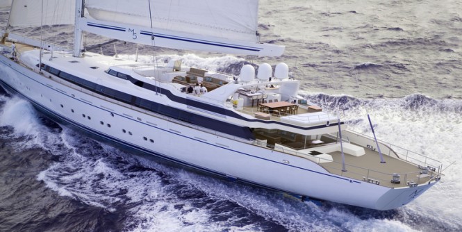 Post refit render of sailing yacht m5 (ex Mirabella V) - Aft shot