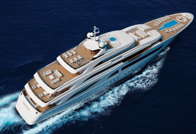 Principessa 72 yacht project - view from above
