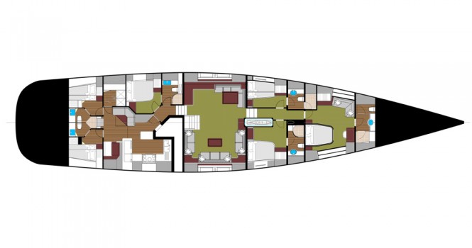 Project E-630 superyacht - Layout