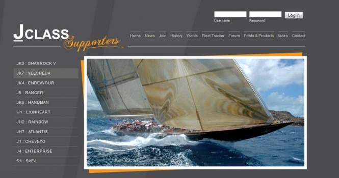 Refreshed homepage of J Class Yachts Supporters