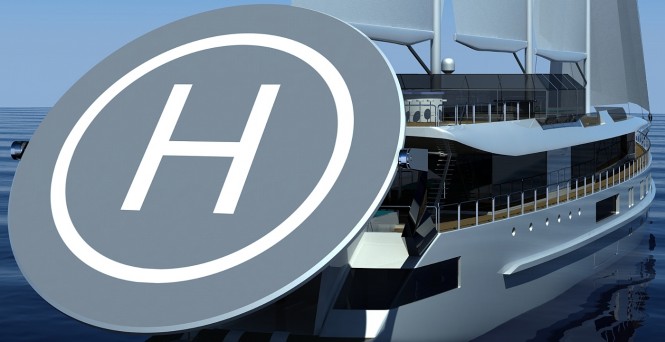 'Sail Cruiser Vessel' yacht concept - Helipad