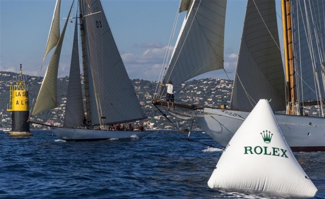 Sailing Yacht TUIGA at finish line -Photo By- Rolex : Carlo Borlenghi