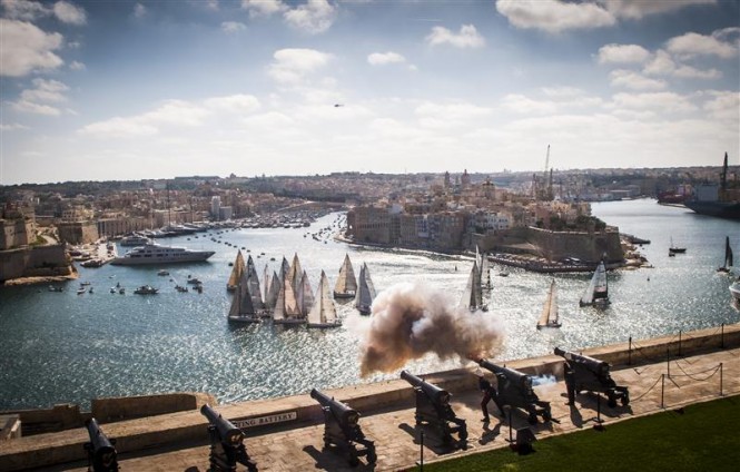 Start of the 33rd Rolex Middle Sea Race from Saluting Battery - Photo by Rolex Kurt Arrigo