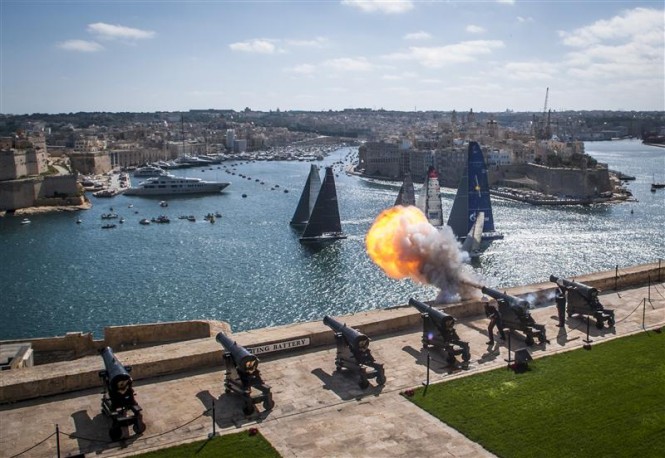 Start of the 33rd Rolex Middle Sea Race from saluting battery - photo by Rolex Kurt Arrigo